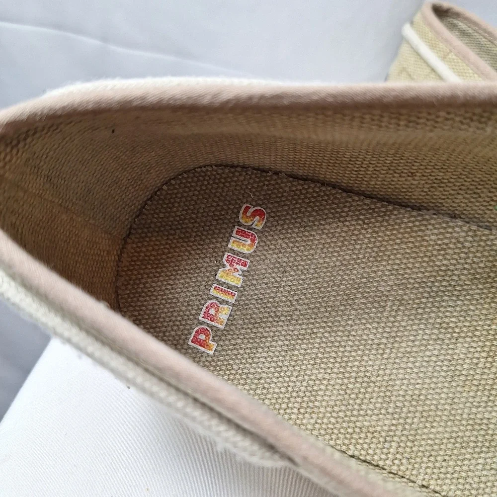 PRIMUS Notre Dame Fighting Irish Canvas Boat Deck Shoes Sz 12 Beige Blue Logo